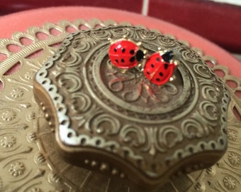 Vintage Ladybug Earrings