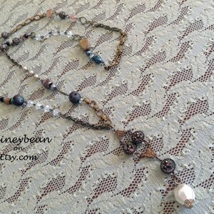 Vintage Beaded Long Chain Necklace image 4