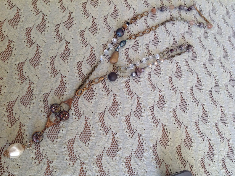 Vintage Beaded Long Chain Necklace image 3