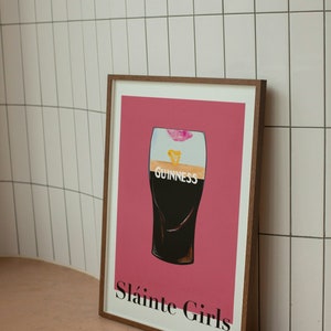 Guinness - Sláinte Girls - Split the G - Pink Guinness Wall Art for
