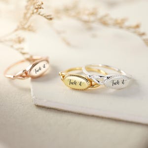 Personalized Sterling Silver &#39;F*ck it&#39; Ring - Inspirational Jewelry