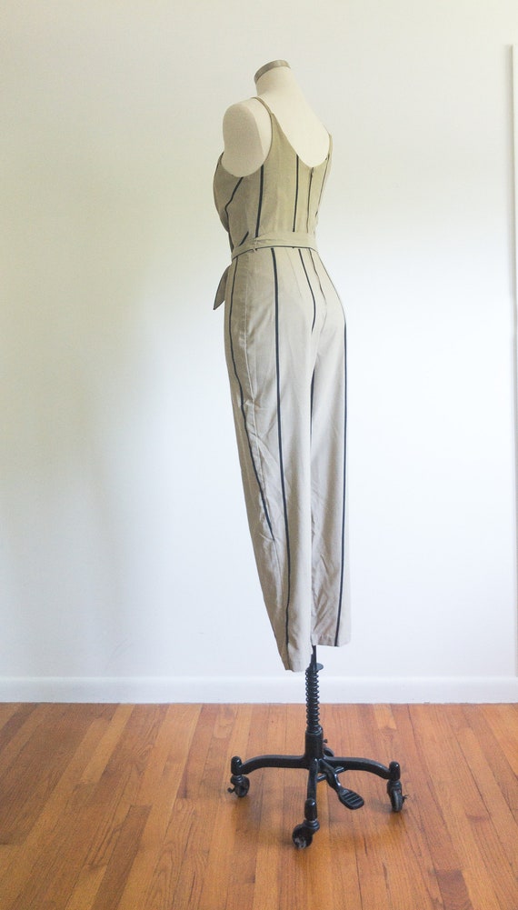 Striped Cotton Jumpsuit / Spaghetti Strap Jumpers… - image 7