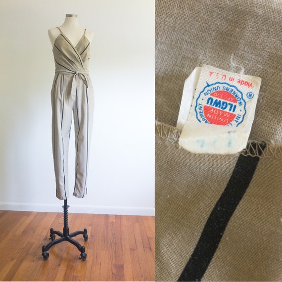 Striped Cotton Jumpsuit / Spaghetti Strap Jumpers… - image 10