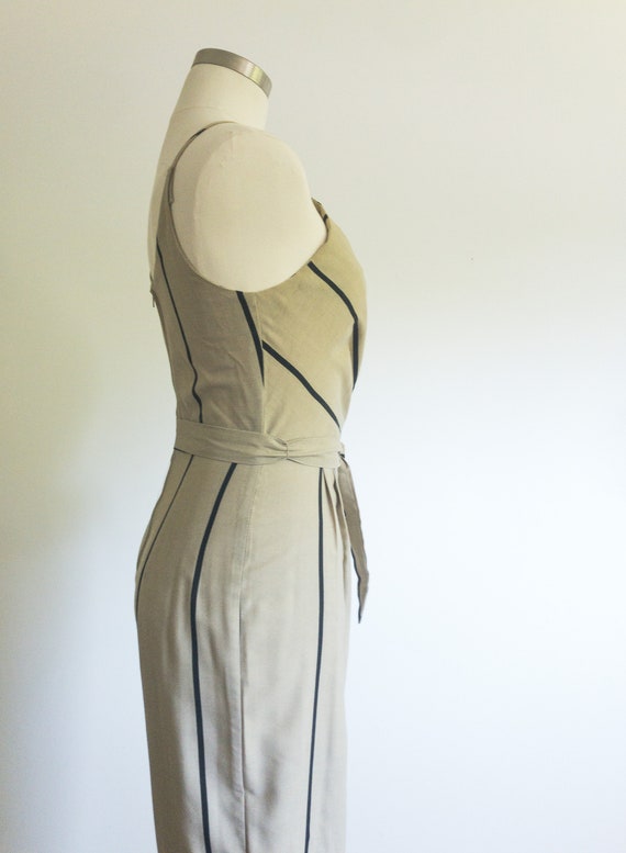 Striped Cotton Jumpsuit / Spaghetti Strap Jumpers… - image 4