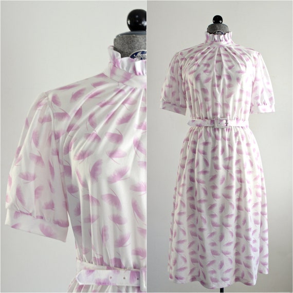 Ruffle Dress • 1970s Day Dress • Ginkgo Dress • 70