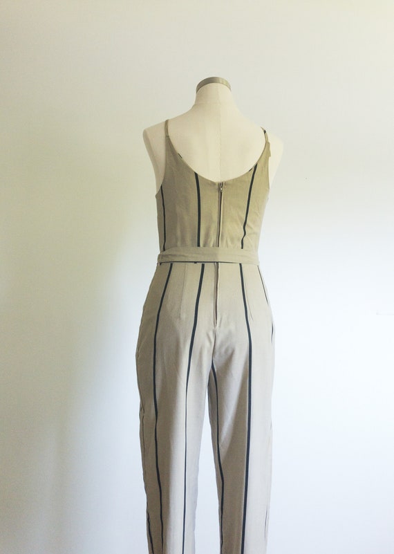 Striped Cotton Jumpsuit / Spaghetti Strap Jumpers… - image 8