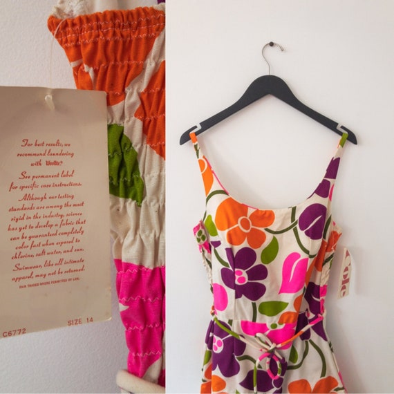 60s Swimsuit • 60s Bathing Suit • Playsuit • Mod F