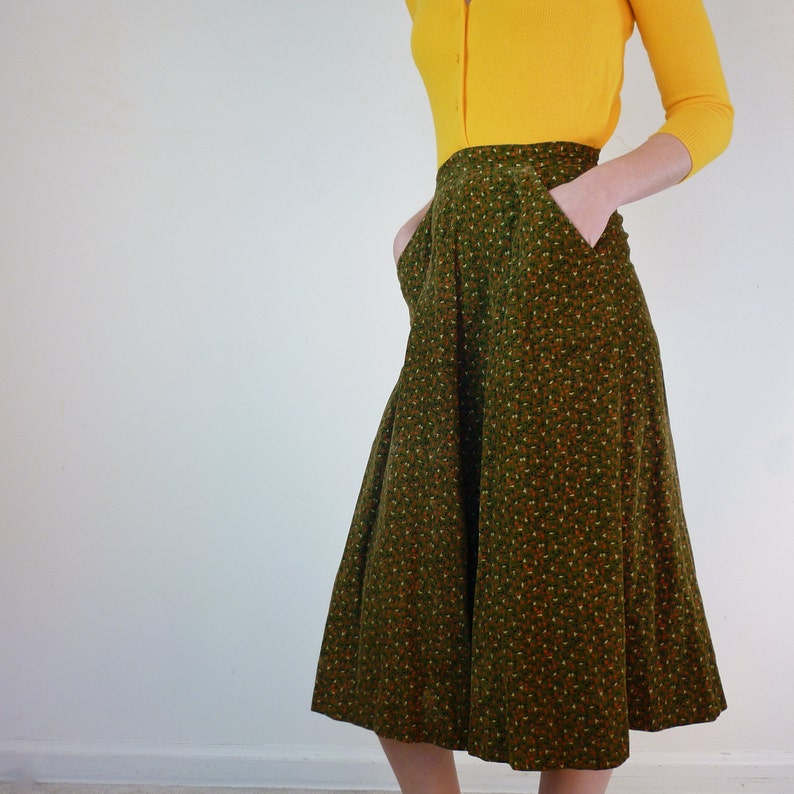 Vintage 1950s Skirt 50s Skirt Corduroy Skirt image 2