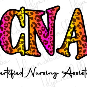 CNA PNG, zertifizierter Pflegehelfer Sublimationsdesign, Krankenschwester PNG, Krankenschwester Clipart, Krankenpflege Bunter Leopard Apotheken-Download