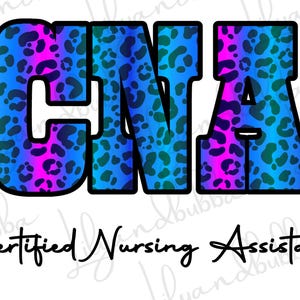 CNA PNG, zertifizierter Pflegehelfer Sublimationsdesign, Krankenschwester PNG, Krankenschwester Clipart, Krankenpflege Bunter Leopard Apotheken-Download