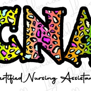 CNA PNG, zertifizierter Pflegehelfer Sublimationsdesign, Krankenschwester PNG, Krankenschwester Clipart, Krankenpflege Bunter Leopard Apotheken-Download