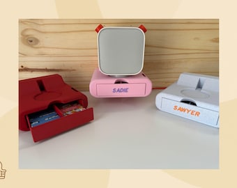 Card Holder Compatible with Yoto® 3rd Gen Stand | 40-Card Storage Drawer, Wall-Mountable, Personalized