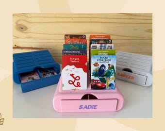 Card Holder Compatible with Yoto® Cards Card Stand | 40 -Card Storage Drawer, Wall-Mountable, Personalized