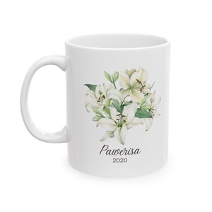 Birth Flower Personalized Mug - May, Custom Coffee Cup for Mothers Day Gift, Personalized Birth Month Flower Mug, Mothers Day Gift