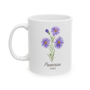 Birth Flower Personalized Mug - September, Custom Coffee Cup, Mothers Day Gift, Personalized Birth Flower Ceramic Mug,  Birthday Gift Mug