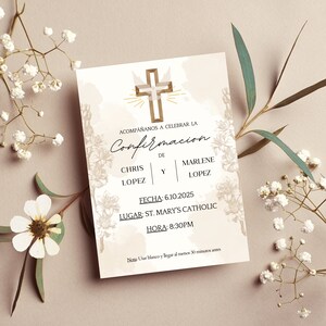Confirmacion | 2 lados | Plantilla de invitacion | Editada con Canva