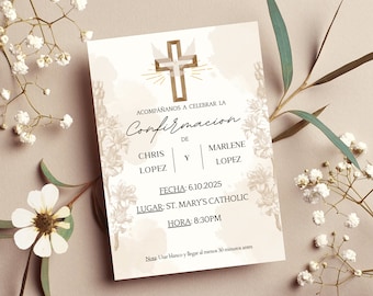 Confirmacion | 2 lados | Plantilla de invitacion | Editada con Canva