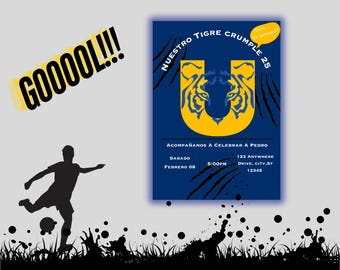 Zaproszenie cyfrowe Tigres | Futbol | Cumpleaños