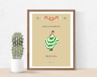 Orgullosamente Mexicana Art Print | Mexican Dress Illustration (Digital Download)
