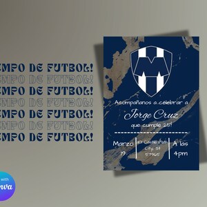 Digitale uitnodiging voor Monterrey | Voetbal | Fiesta de Cumpleaños
