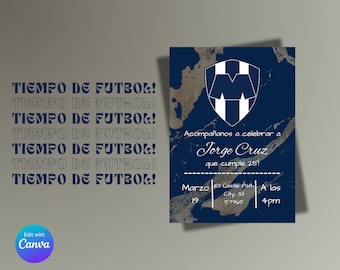 Invitacion digital de Monterrey | Futból | Fiesta de Cumpleaños