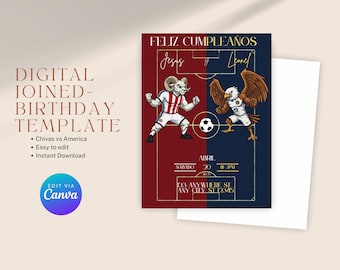 Chivas vs America Birthday Invitation | Soccer Fiesta (Digital)