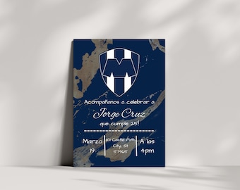 Invitacion digital de Monterrey | Futból | Fiesta de Cumpleaños