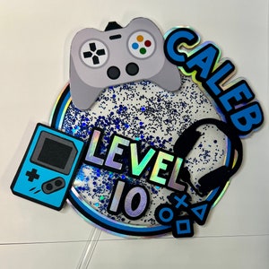 game cake topper gamer cake topper gaming cake gamer birthday decor level 10 gamer