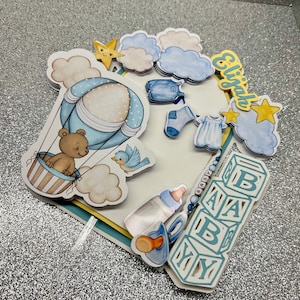 Sweet Baby Junge Bär Kuchen Topper süße Baby Junge blau Teddybär Baby Shower Cake Topper es ein Junge Cake Topper
