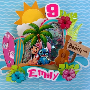 lilo cake topper stitch cake topper summer cake topper Ohana cake topper poop party summer party aloha vibes stitch cake topper lilo topper
