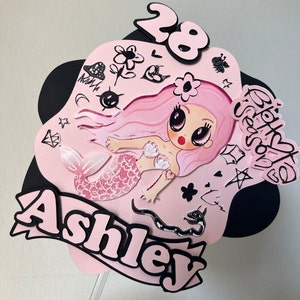 Bichota Mermaid Cake Topper: Personalized Birthday Party Decor