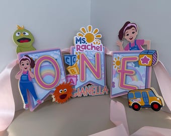 Ms.Rachel one banner first birthday banner ms.rachel sweet first birthday highchair banner