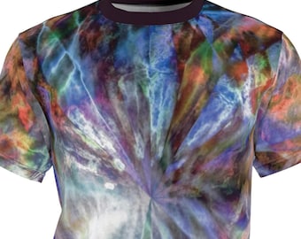 Nebulous Space Art Design All-Over-Print Cut-and Sew T-Shirt. Interstellar, intergalactic, universe abstract design festival / streetwear.