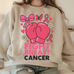 Fight Breast Cancer T-Shirt Design: Pink Boxing Gloves PNG (Digital Download