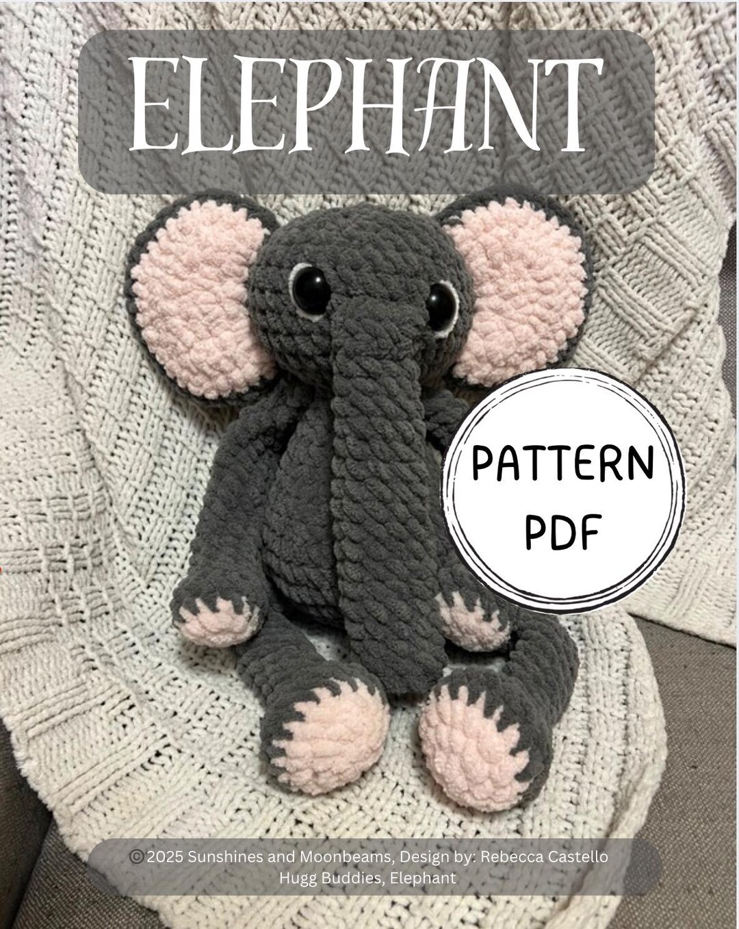 Elephant Crochet PDF Pattern - Etsy