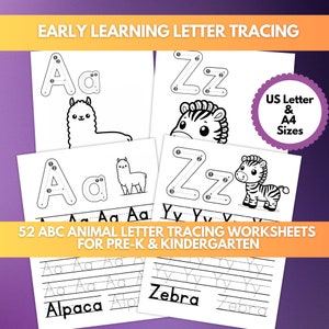 ABC Letter Tracing worksheets, Pre-School, Kindergarten, Homeschool alphabet printable , Toddler Pre-K Alphabet writing practice worksheet