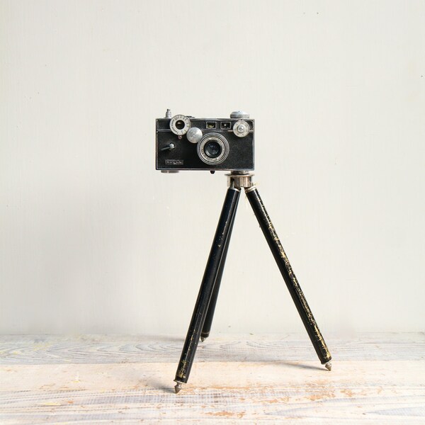 Vintage Argus Film Camera and Tripod / Photography Display, 35mm Camera, Industrial Decor