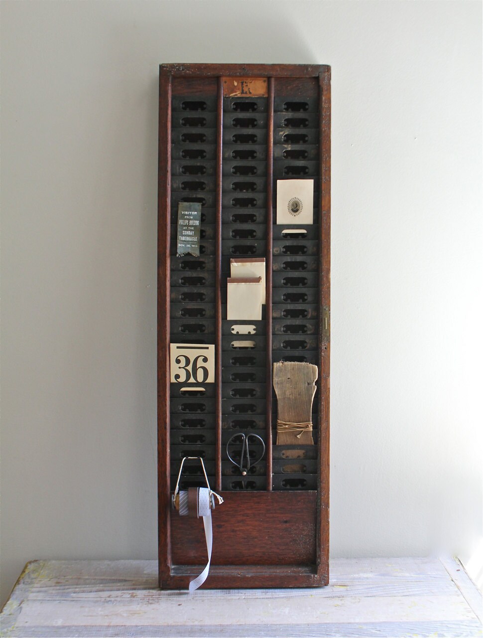 Antique Time Card Holder Etsy