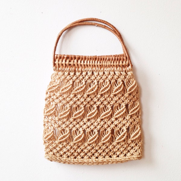 Large Macrame Tote - hand bag, boho, purse