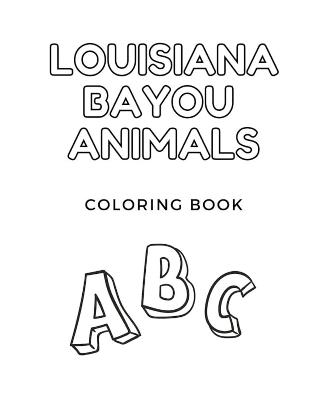 Louisiana Bayou Animals Coloring Book Abc&rsquo;s - Etsy