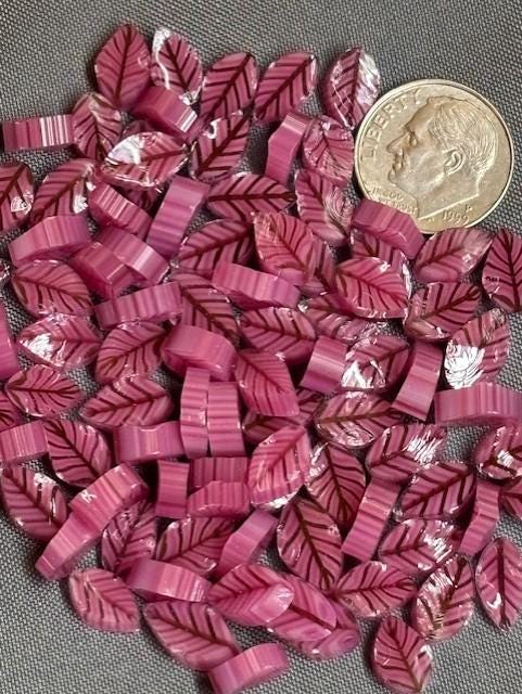 COE 90 - Slices of Pink Leaf Murrine