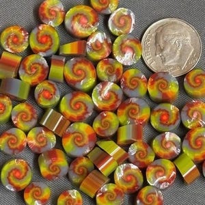 COE 90 - Thick Slices of Rainbow Swirl Murrine