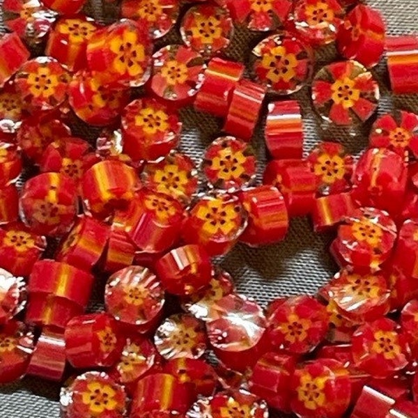 COE 96 - Slices of Red Columbine Flower Murrine