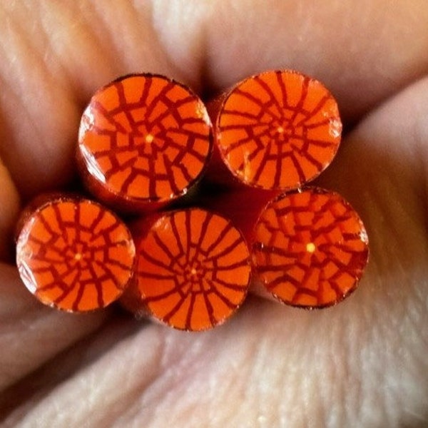 COE 90 - Reddish Orange Zinnia Flower Murrine