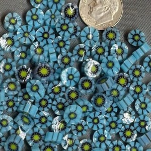 COE 90 - Murrina de flor de collarín azul en rodajas