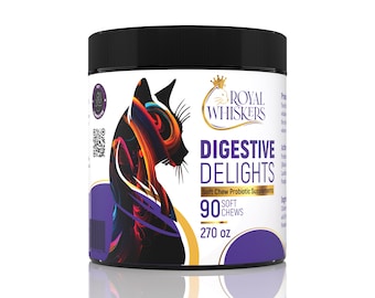 Royal Whiskers Digestive Delights Soft Chews – Premium Probiotic Supplement for Cats – Supports Healthy Digestion & Promotes Gut Health
