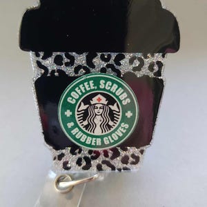 To Go Coffee Badge Reel | Nurse Badge Reel | Iced Coffee Badge Reel | Coffee Badge Reel | Leopard Coffee Badge Reel