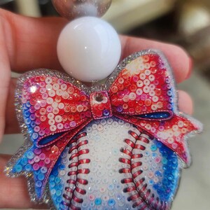 Baseball Schlüsselbund | Baseball mit Bogen Keychain | Glitzer Baseball Schlüsselanhänger | Pailletten Baseball Schlüsselanhänger | Baseball Mom Schlüsselbänder