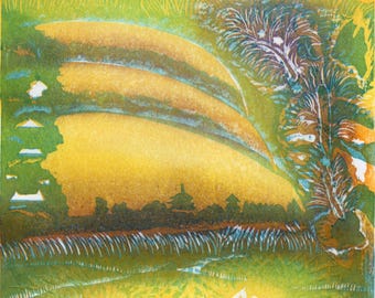 Sunset over Mt. Wakakusa in Nara, Japan