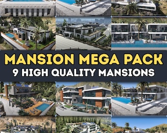 Pack méga villa FiveM Ultimate 9 Mansions | Respect des traditions et des conditions d&#39;utilisation | Pack glisser-déposer optimisé de haute qualité